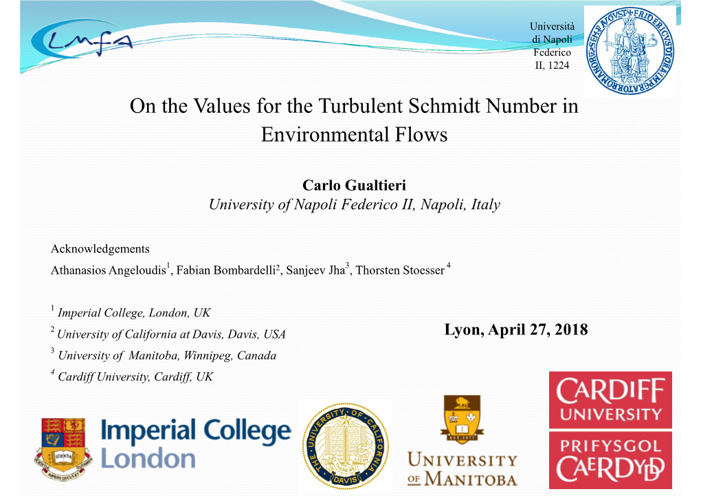 On the Values for the Turbulent Schmidt Number in Environmental Flows