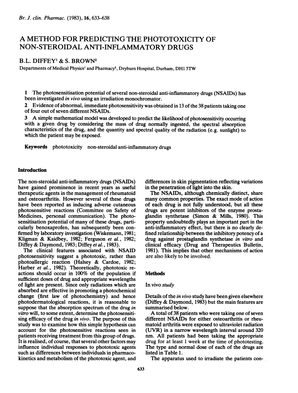 Non-Steroidal Anti-Inflammatory Drugs B.L