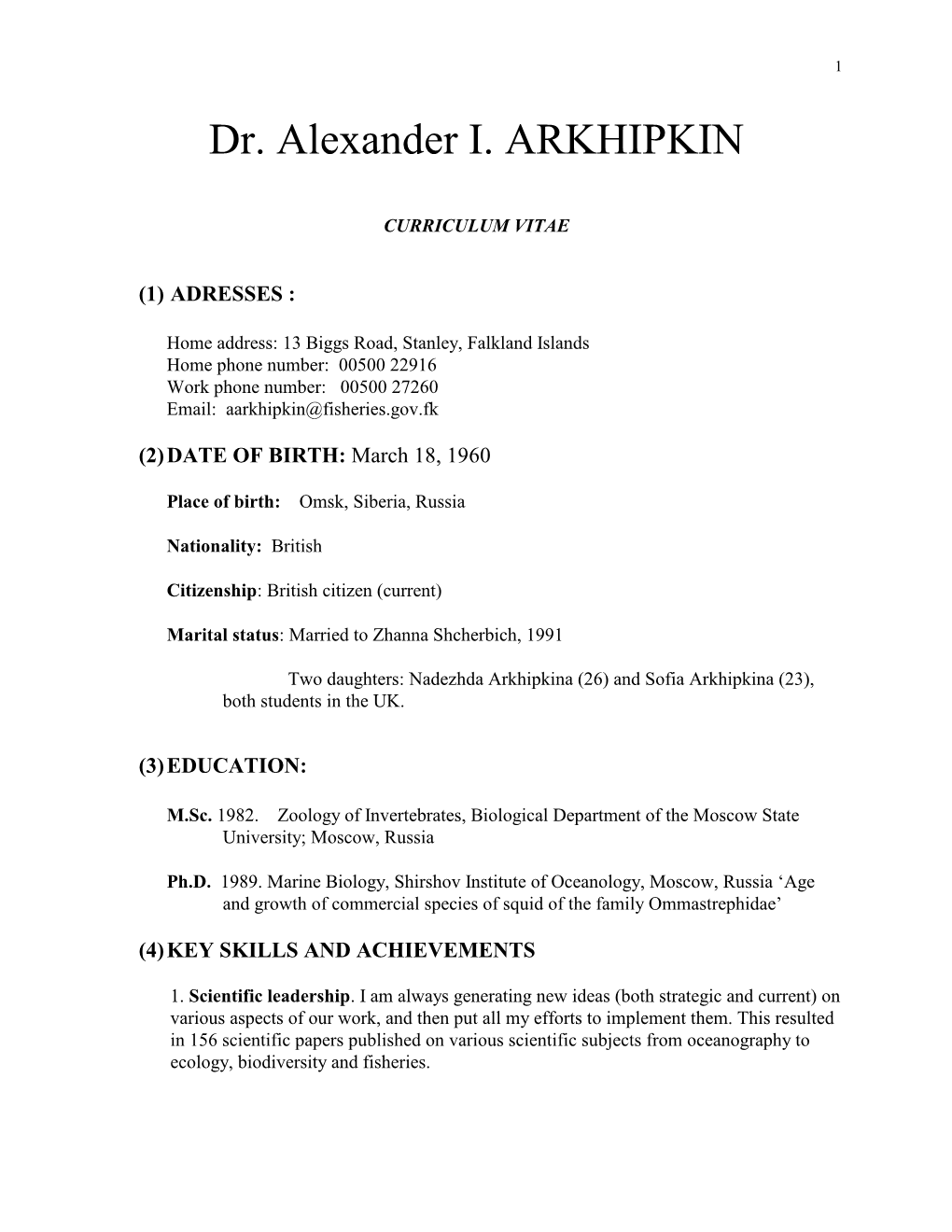 Dr. Alexander I. ARKHIPKIN