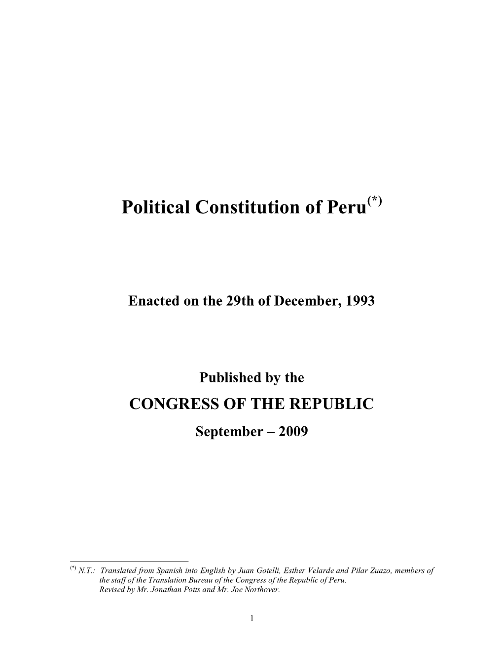 Political Constitution of Peru