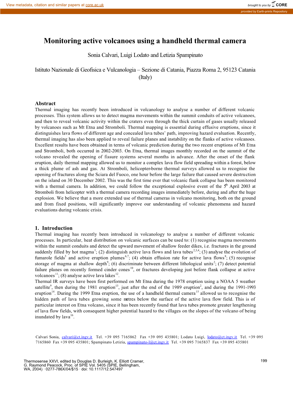 Monitoring Active Volcanoes Using a Handheld Thermal Camera