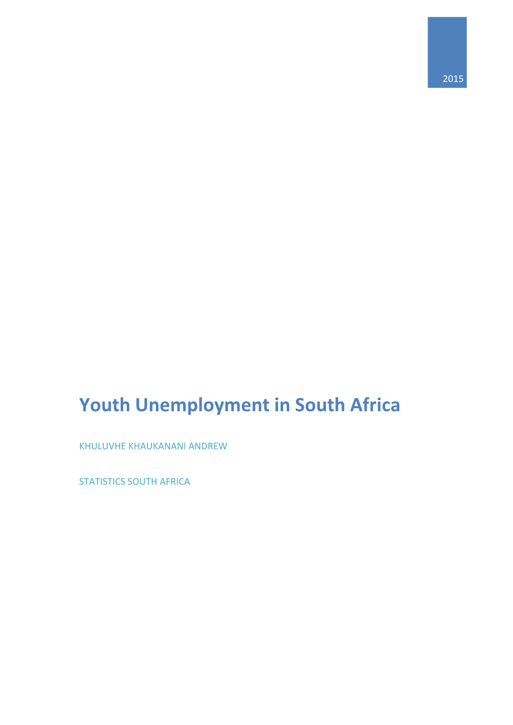 Youth Unemployment in South Africa