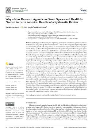 Why a New Research Agenda on Green Spaces and Health Is Needed in Latin America: Results of a Systematic Review