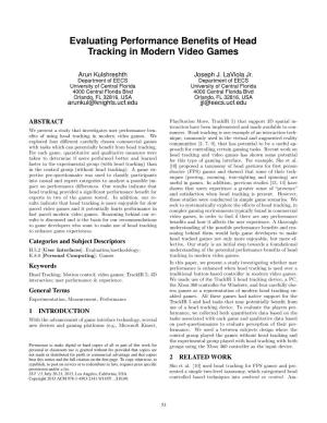 Evaluating Performance Benefits of Head Tracking in Modern Video