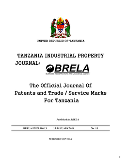 Tanzania Industrial Property Journal