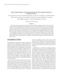 Electrostatic Tractor for Near Earth Object