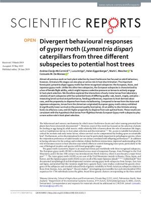 Divergent Behavioural Responses of Gypsy Moth