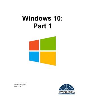 Windows 10: Part 1