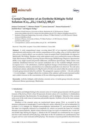 Crystal Chemistry of an Erythrite-Köttigite Solid Solution (Co3–Xznx)(Aso4) 2· 8H2O