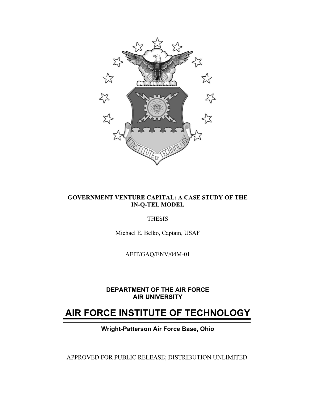 Government Venture Capital: a Case Study of the In-Q-Tel Model