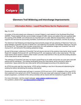 Glenmore Trail Widening and Interchange Improvements