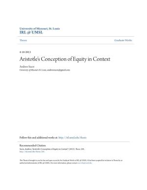 Aristotle's Conception of Equity in Context