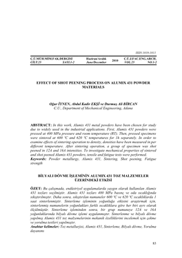 Effect of Shot Peening Process on Alumix 431 Powder Materials