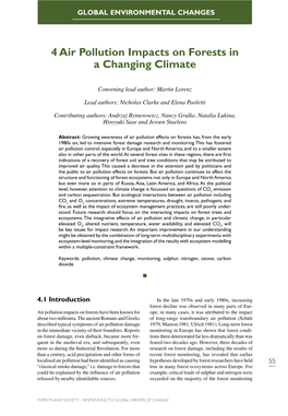 4 Air Pollution Impacts on Forests in a Changing Climate