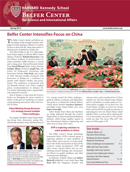 Belfer Center Intensifies Focus on China