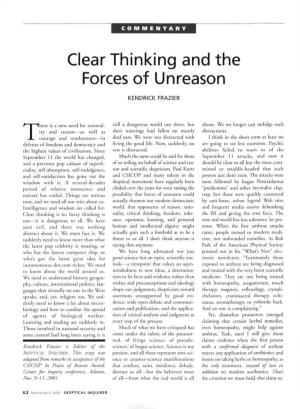 Clear Thinking and the Forces of Unreason