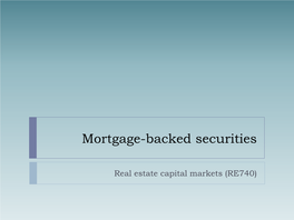 Mortgage-Backed Securities