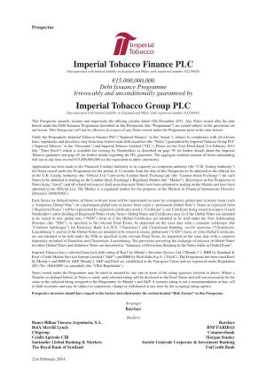 Imperial Tobacco Group PLC A9.4.1.1 (Incorporated with Limited Liability in England and Wales with Registered Number 03236483) A9.4.1.2