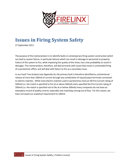 Issues in Firing System Safety 110927