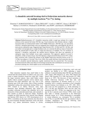 L-Chondrite Asteroid Breakup Tied to Ordovician Meteorite Shower by Multiple Isochron 40Ar-39Ar Dating