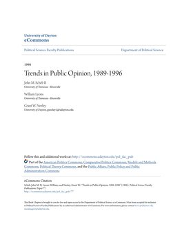 Trends in Public Opinion, 1989-1996 John M