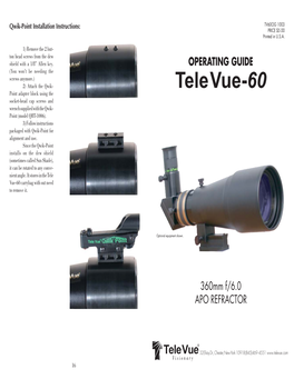 Tele Vue-60 Operating Guide