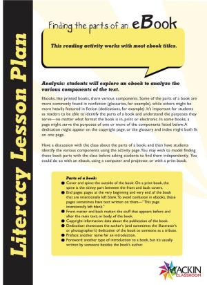 Literacy Lesson Plan Could Dosowithanebook, Usingacomputerandprojector, Orwithaprintbook