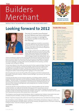 Builders Merchants Newsletter of the Worshipful Company of Builders Merchants October 2011 - Issue 14