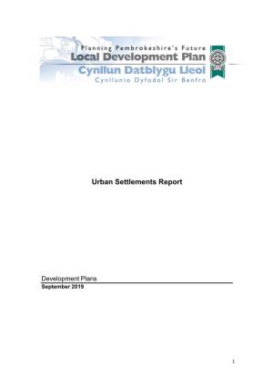 Urban Settlements Report
