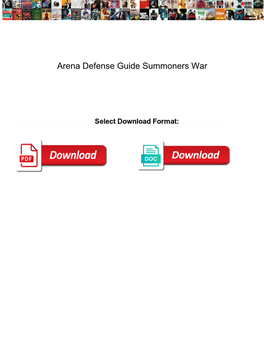 Arena Defense Guide Summoners War