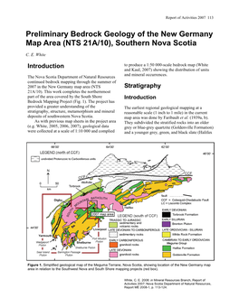 Preliminary Bedrock Geology of the New Germany Map Area (NTS 21A/10), Southern Nova Scotia