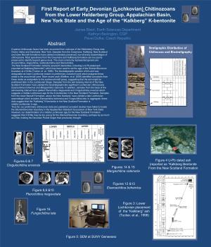 Abstract First Report of Early Devonian (Lochkovian) Chitinozoans from the Lower Helderberg Group, Appalachian Basin, New York S