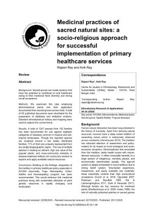 Medicinal Practices of Sacred Natural Sites: a Socio-Religious Approach for Successful Implementation of Primary