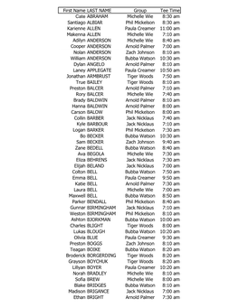 FJGA Tee Times