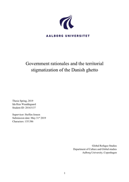 Government Rationales and the Territorial Stigmatization of the Danish Ghetto