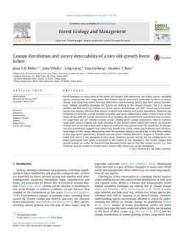 Canopy Distribution and Survey Detectability of a Rare Old-Growth Forest Lichen ⇑ Jesse E.D