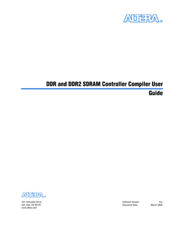 DDR and DDR2 SDRAM Controller Compiler User Guide