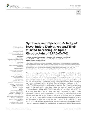 Synthesis and Cytotoxic Activity of Novel Indole Derivatives and Their