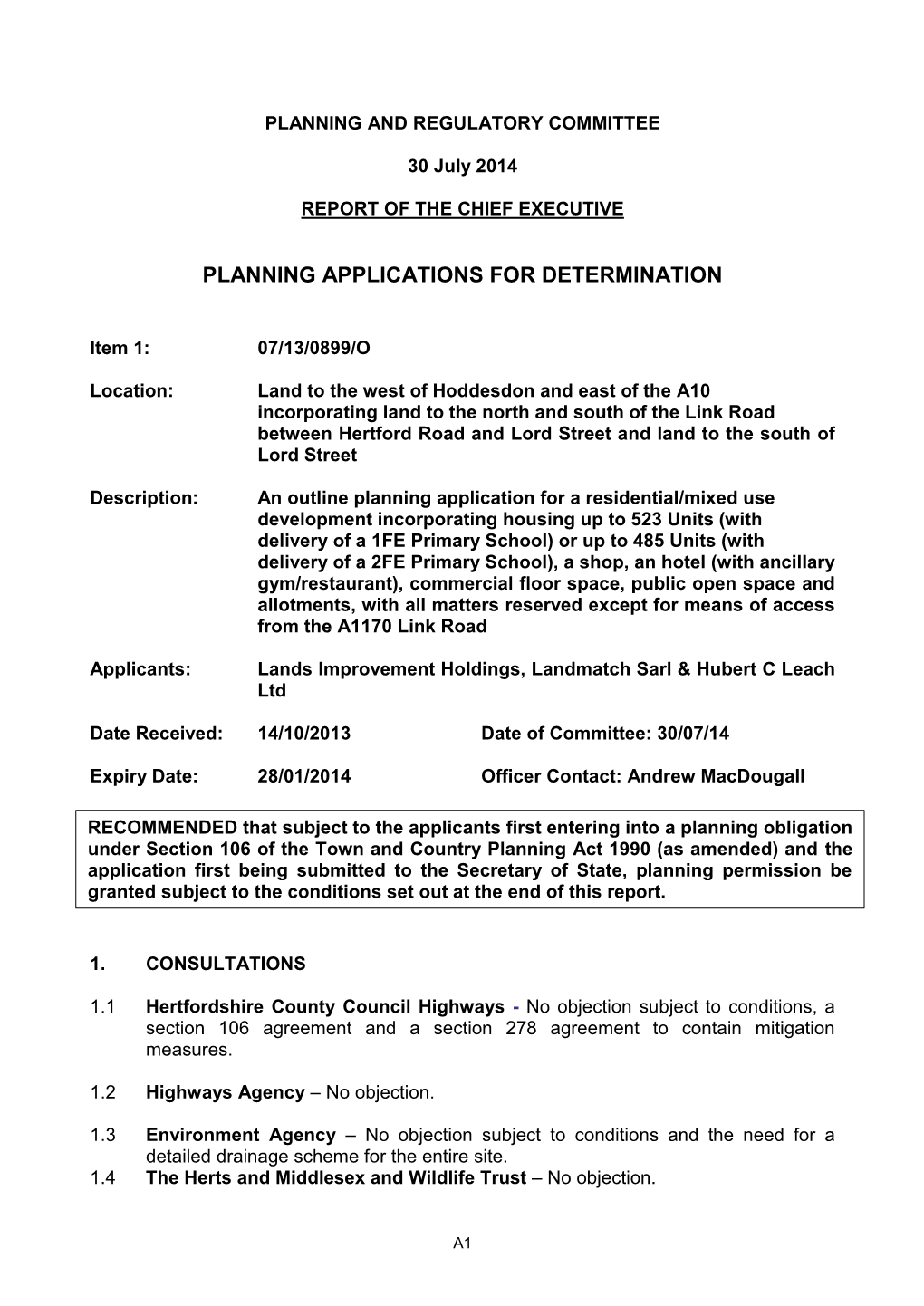 Planning and Licensing Committee