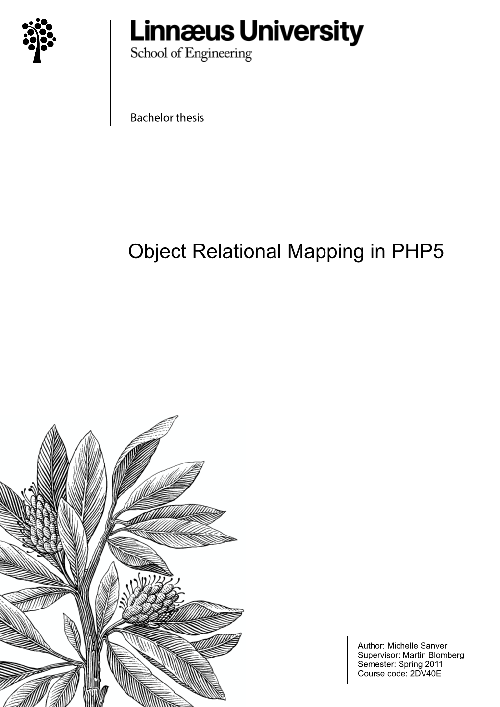 Object Relational Mapping in PHP5