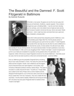 F. Scott Fitzgerald in Baltimore by Deborah Rudacille