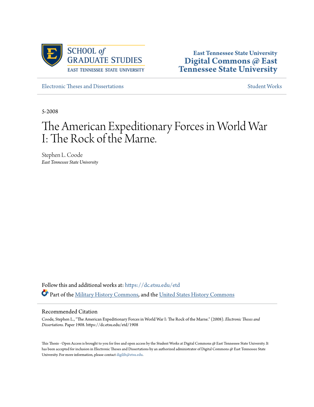 The American Expeditionary Forces in World War I: the Rock of the Marne. Stephen L