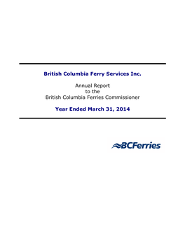 BC Ferries' Annual Report to the Commission