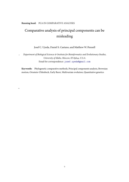 Comparative Analysis of Principal Components Can Be Misleading