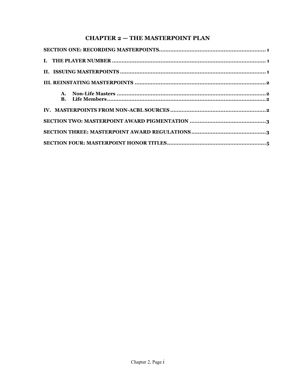 Chapter 2 — the Masterpoint Plan