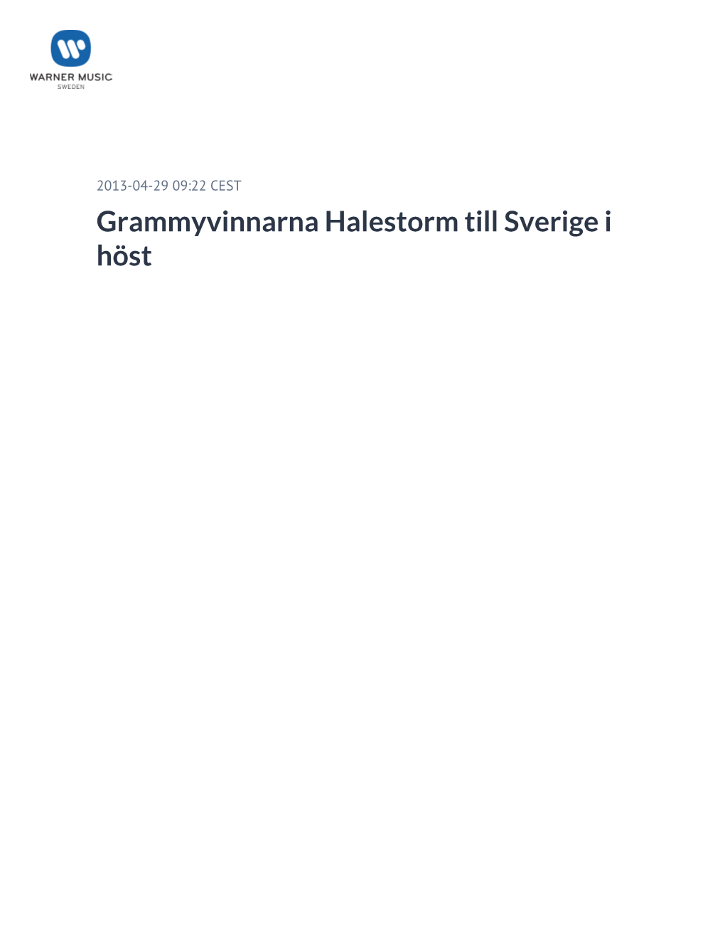 Grammyvinnarna Halestorm Till Sverige I Höst