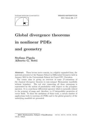 Global Divergence Theorems in Nonlinear Pdes and Geometry