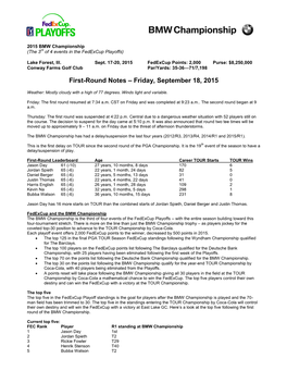 Notes About Participants in the 2005 Funai Classic …