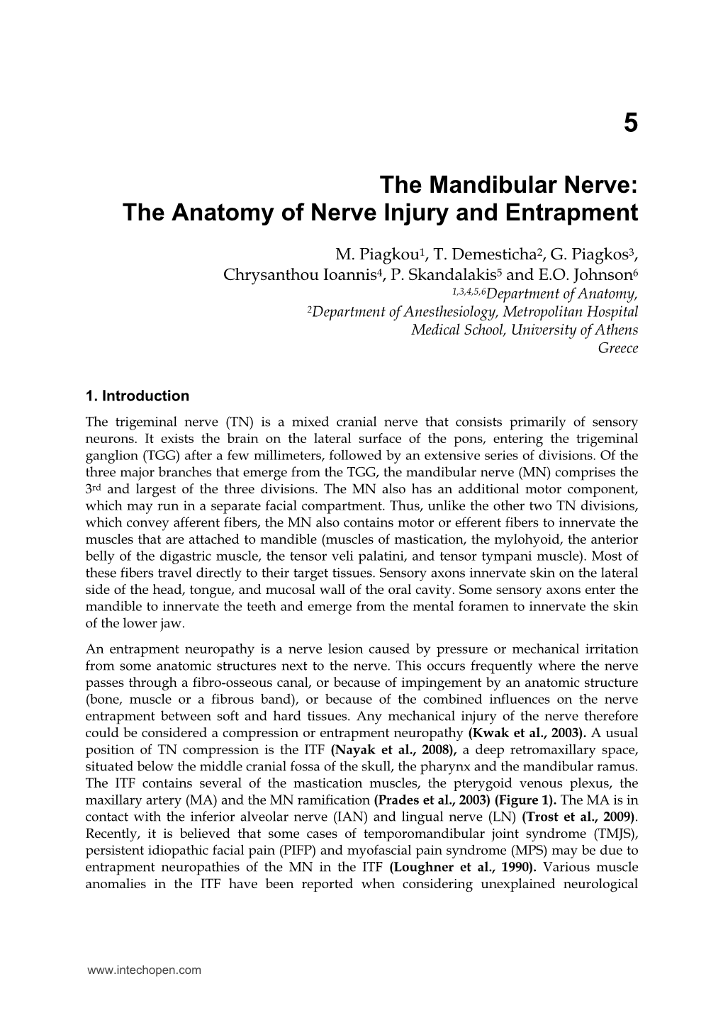 The Mandibular Nerve: the Anatomy of Nerve Injury and Entrapment