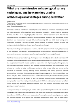 What Are Non-Intrusive Archaeological Survey Techniques, and How Are They Used to Archaeological Advantages During Excavation